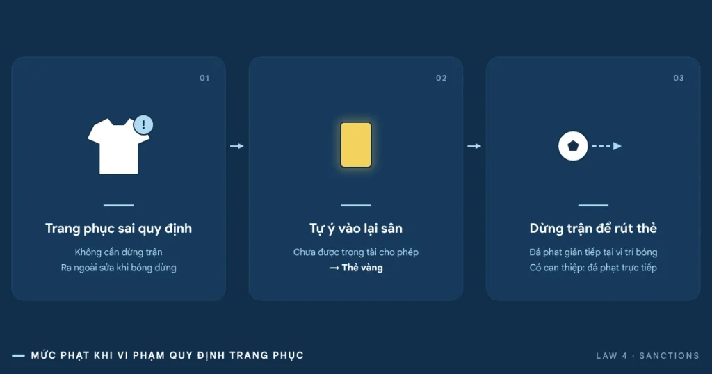 Mức phạt khi vi phạm quy định thay trang phục thi đấu